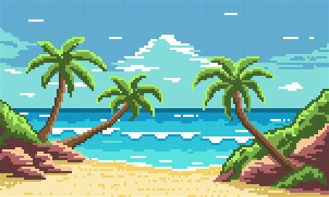 beach pixel art easy|underwater pixel art background.